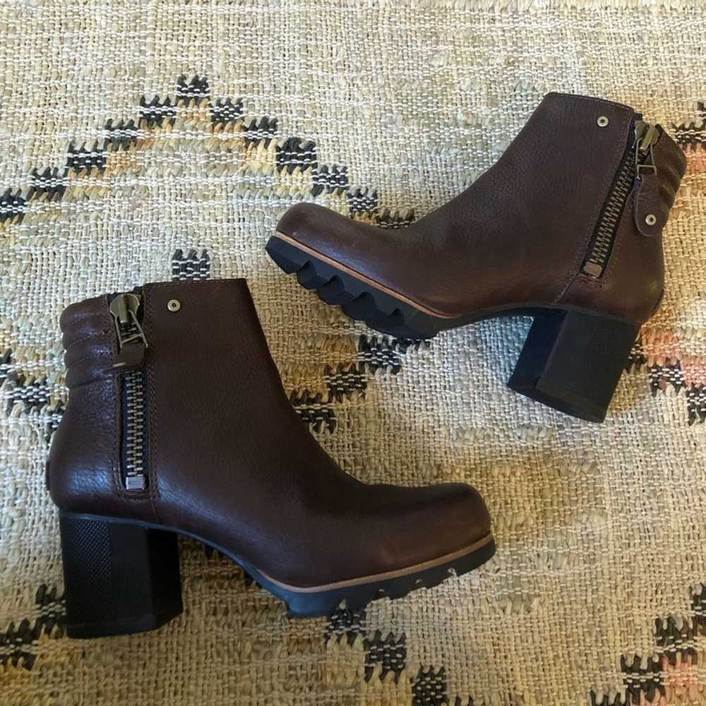 Sorel Brown Leather Danica Heeled Waterproof Boot… - image 3
