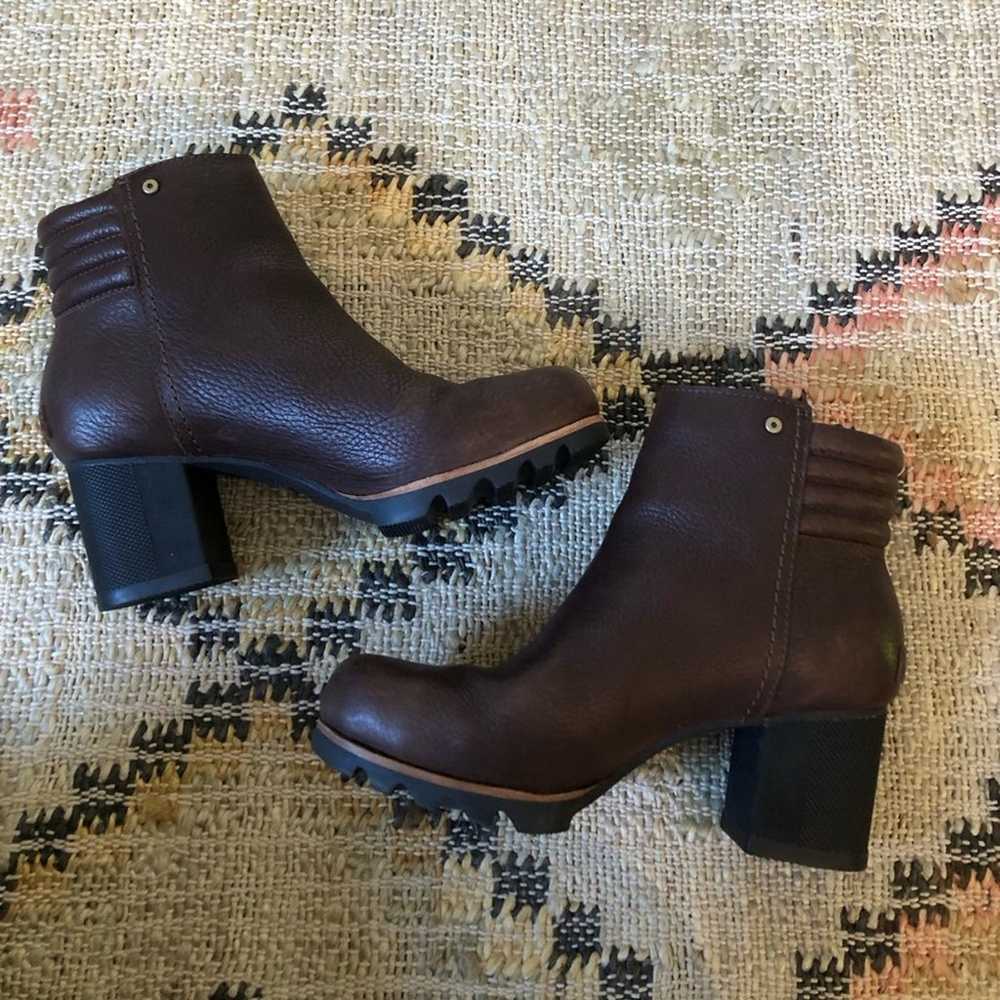 Sorel Brown Leather Danica Heeled Waterproof Boot… - image 4