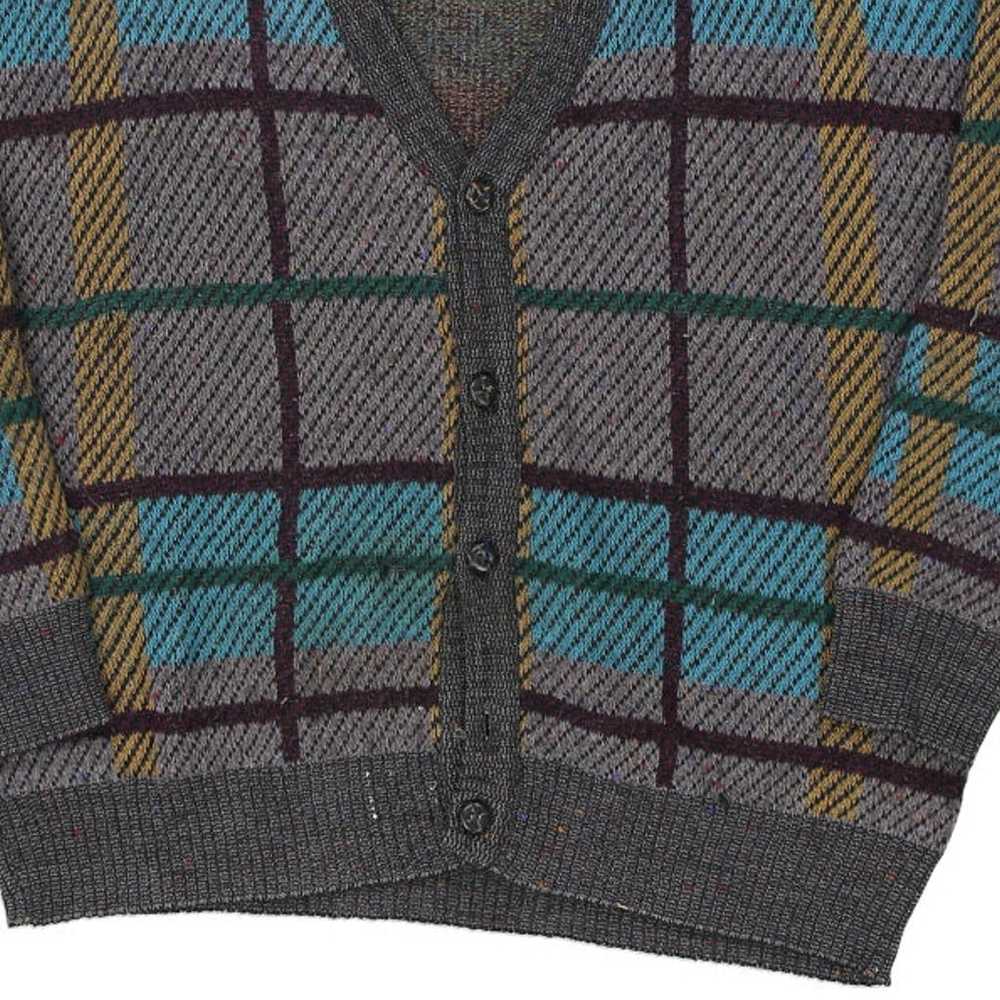 Yves Saint Laurent Checked Cardigan - XL Grey Acr… - image 5