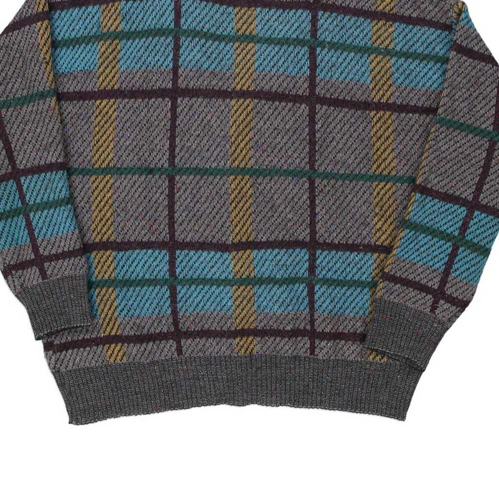 Yves Saint Laurent Checked Cardigan - XL Grey Acr… - image 7