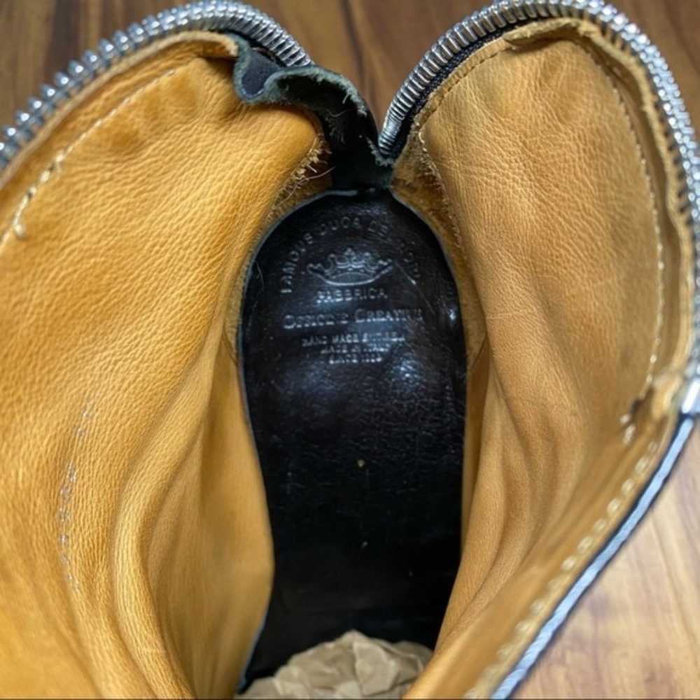 Officine Creative Black Moto Boots Distressed Lea… - image 11