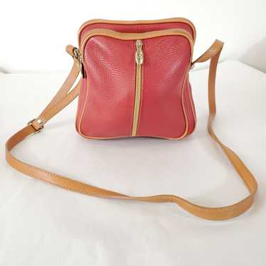 Valentina Italy Red Leather Zip Crossbody Bag - image 1