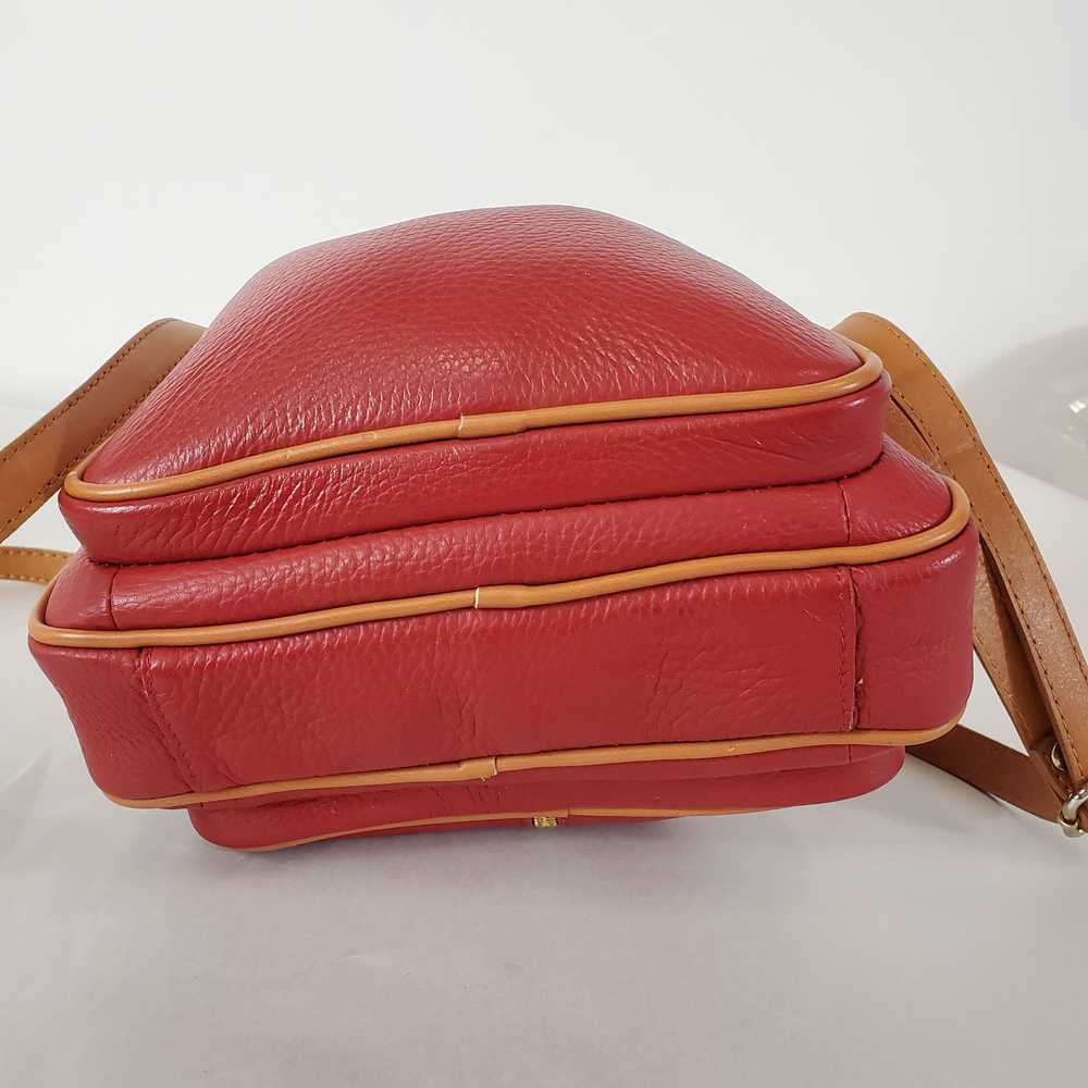 Valentina Italy Red Leather Zip Crossbody Bag - image 5