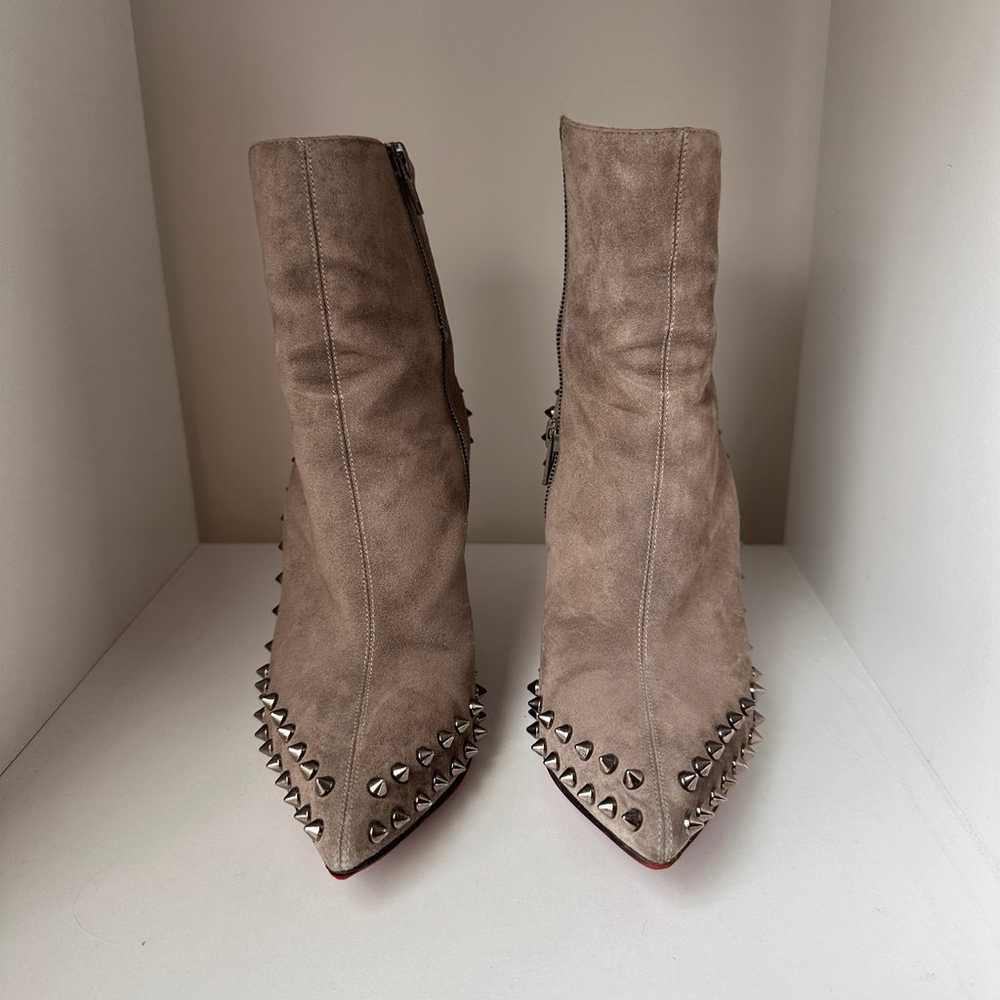 Christian Louboutin Booties 37.5 Suede Spikes - image 1