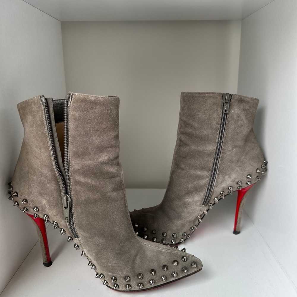 Christian Louboutin Booties 37.5 Suede Spikes - image 3
