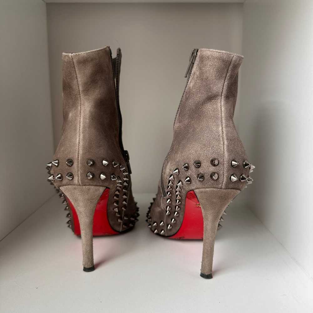 Christian Louboutin Booties 37.5 Suede Spikes - image 5