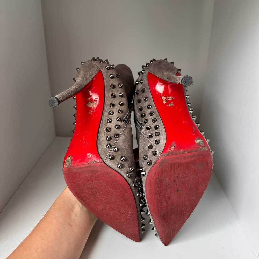 Christian Louboutin Booties 37.5 Suede Spikes - image 7