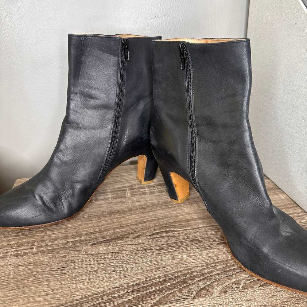 maison martin margiela black leather ankle booties - image 5