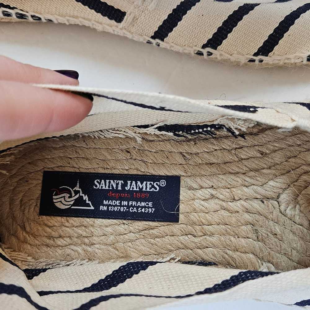 Saint James Striped Espadrille Slip On Shoe Nauti… - image 8