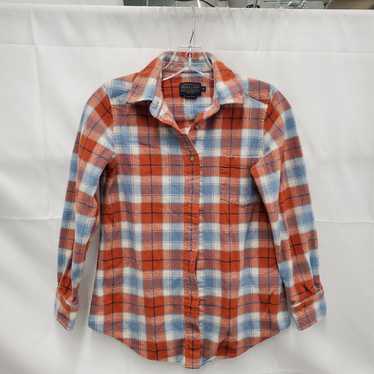 Pendleton Youth Blue & Orange Plaid 100% Virgin W… - image 1