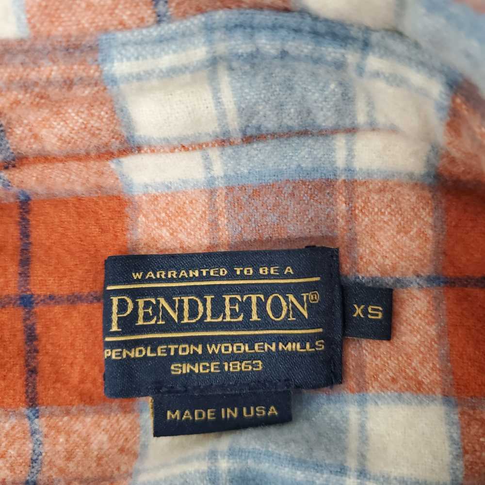 Pendleton Youth Blue & Orange Plaid 100% Virgin W… - image 3