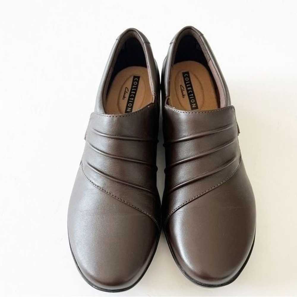 Clarks Collection Dark Brown Leather Pleated Loaf… - image 11