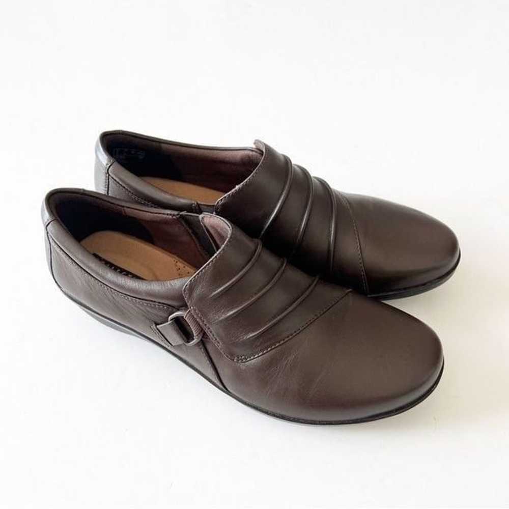 Clarks Collection Dark Brown Leather Pleated Loaf… - image 5