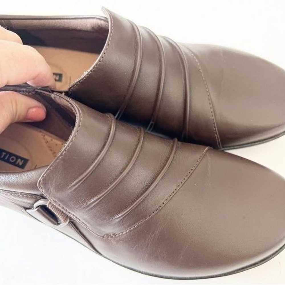 Clarks Collection Dark Brown Leather Pleated Loaf… - image 6