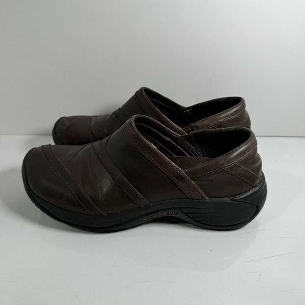 Merrell Encore Eclipse Brown Leather Slip On Clog… - image 4