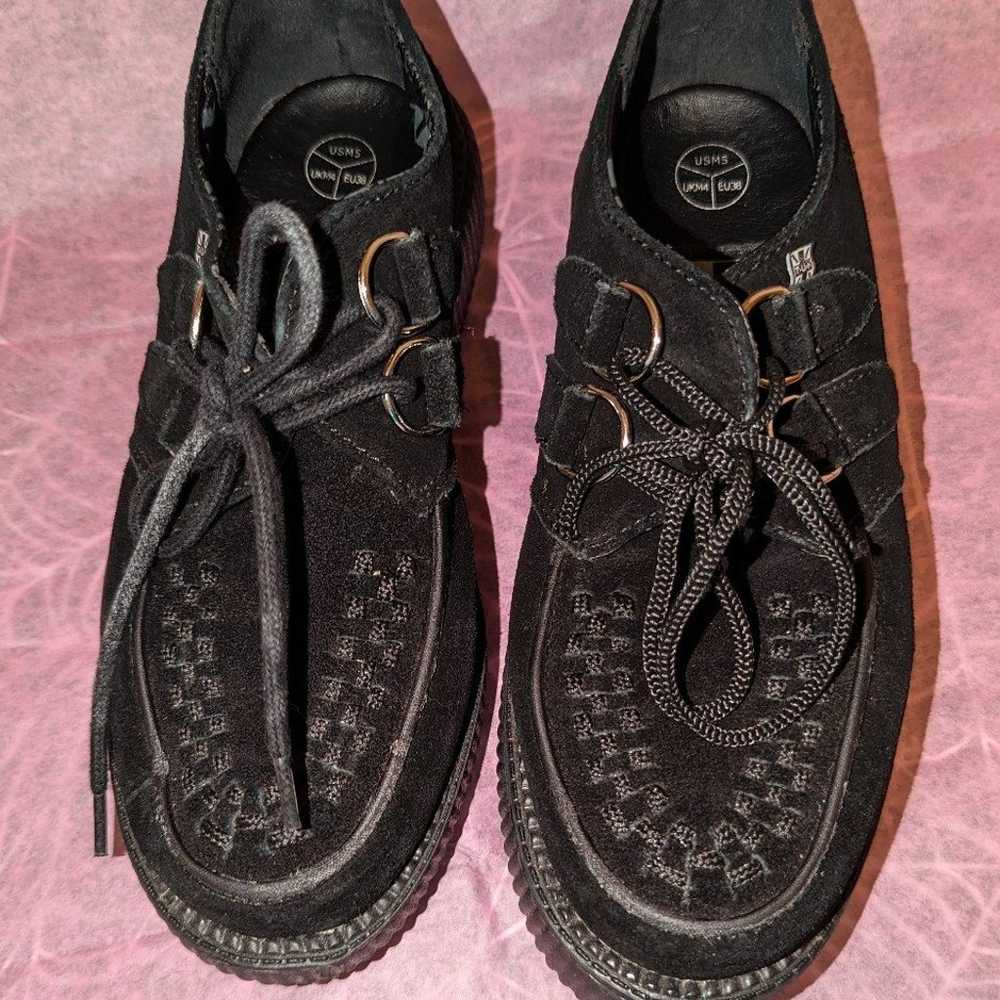 T.U.K black faux suede shoes creepers - image 2