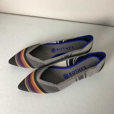 Rothys The Point Inverse Stripe Pointed Toe Flats… - image 1