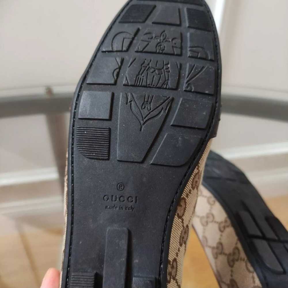 Gucci GG monogram Canvas And Leather Trim Loafers… - image 9
