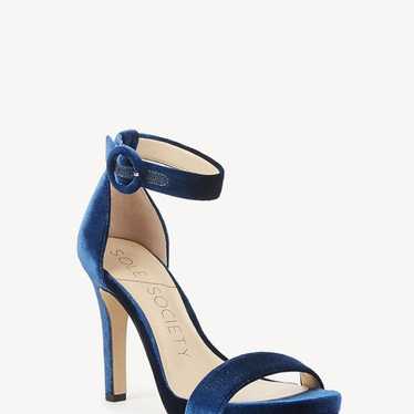 New Sole Society Emilia blue velvet heels sandals… - image 1