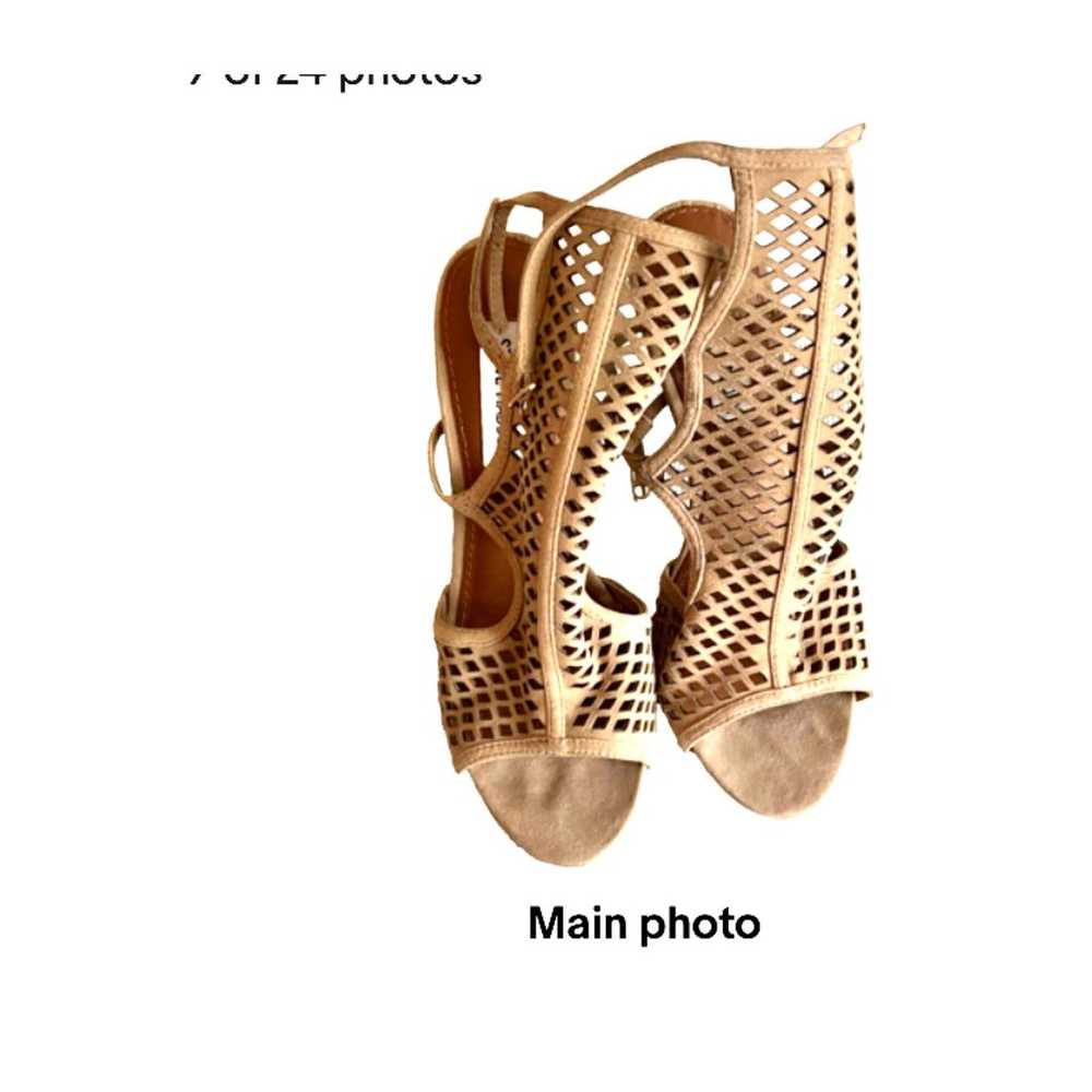 Madden Girl Maylin Taupe Suede Caged Fishnet Heel… - image 4