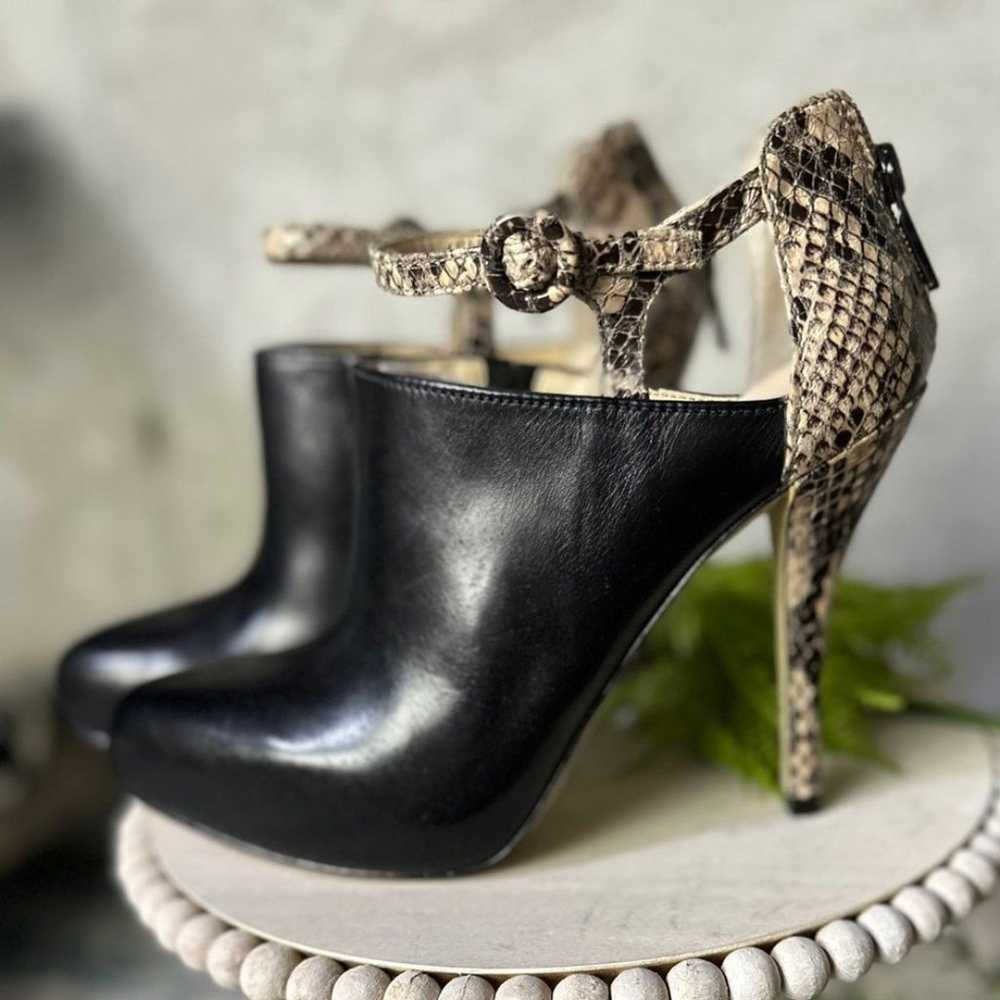 Enzo Angliolini leather stiletto bootie snake skin - image 1