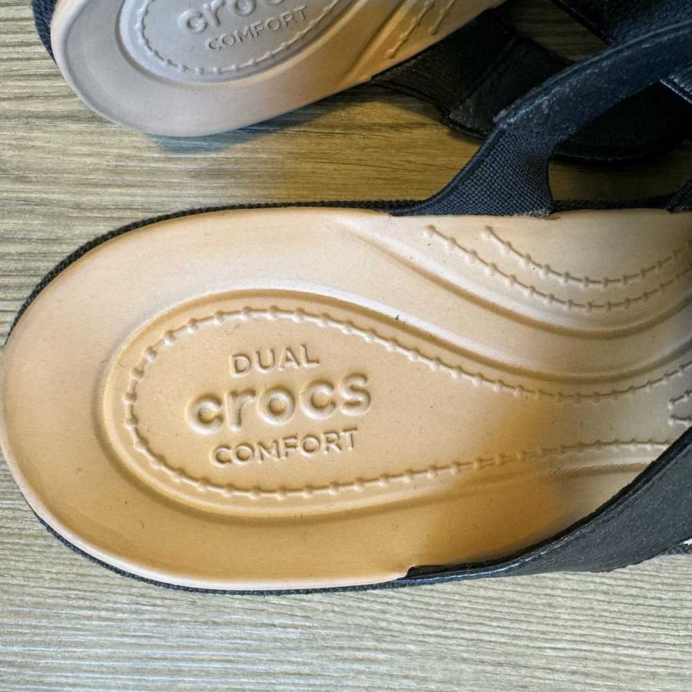 Crocs Wedge Slide Sandals Women’s Size 11 Black S… - image 7