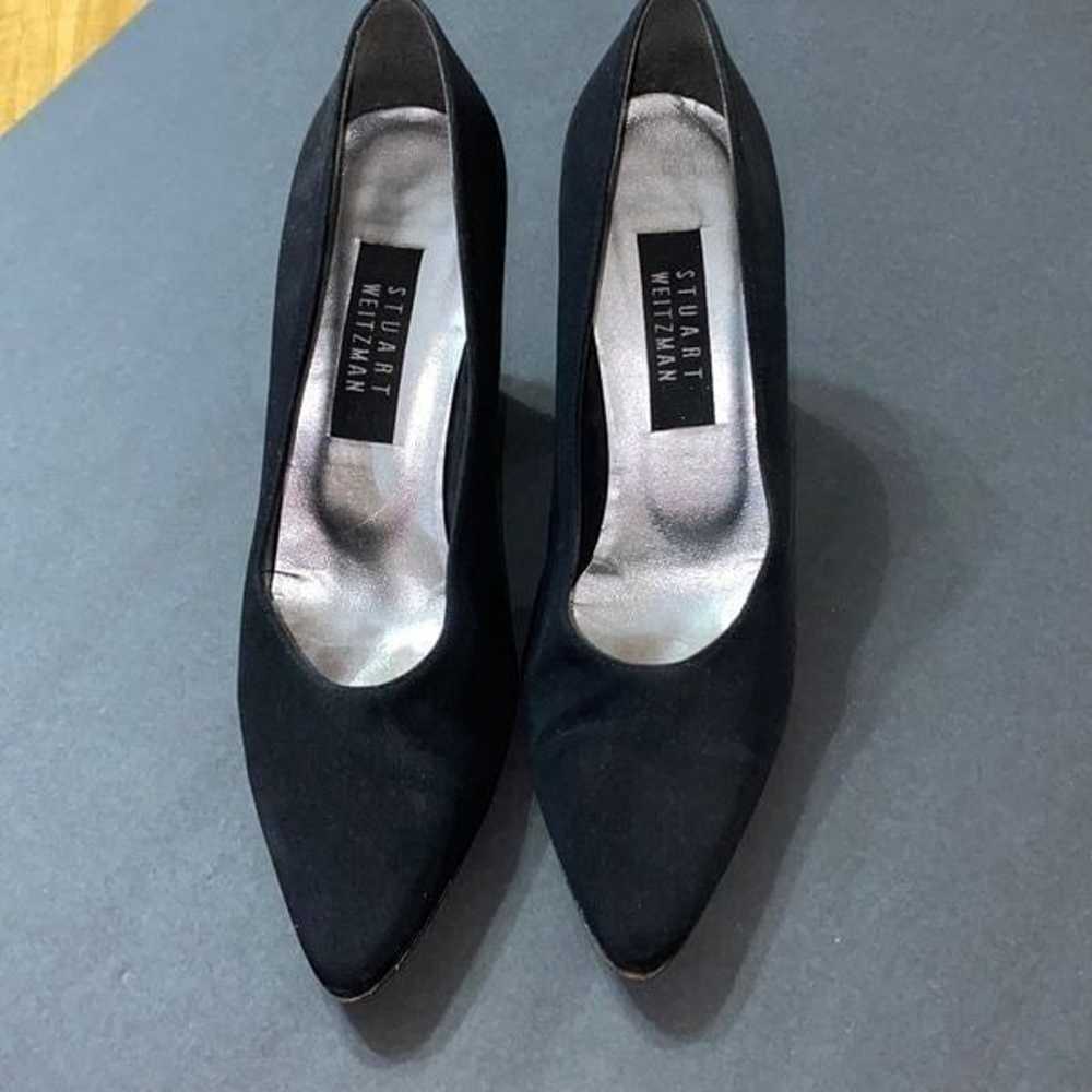 Stuart Weitzman black glittered block heels - image 2