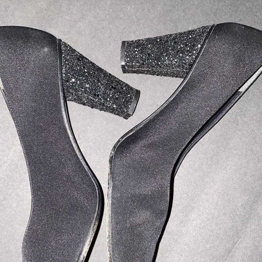 Stuart Weitzman black glittered block heels - image 3