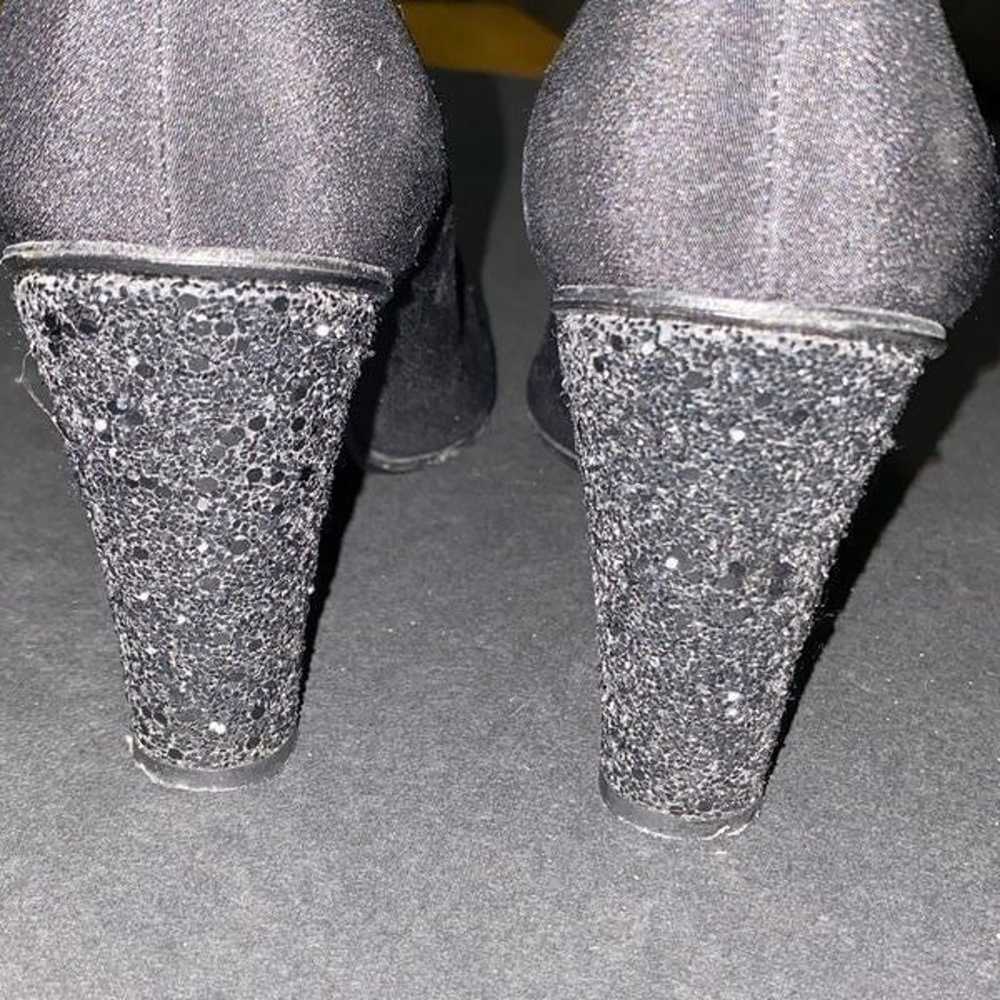 Stuart Weitzman black glittered block heels - image 6