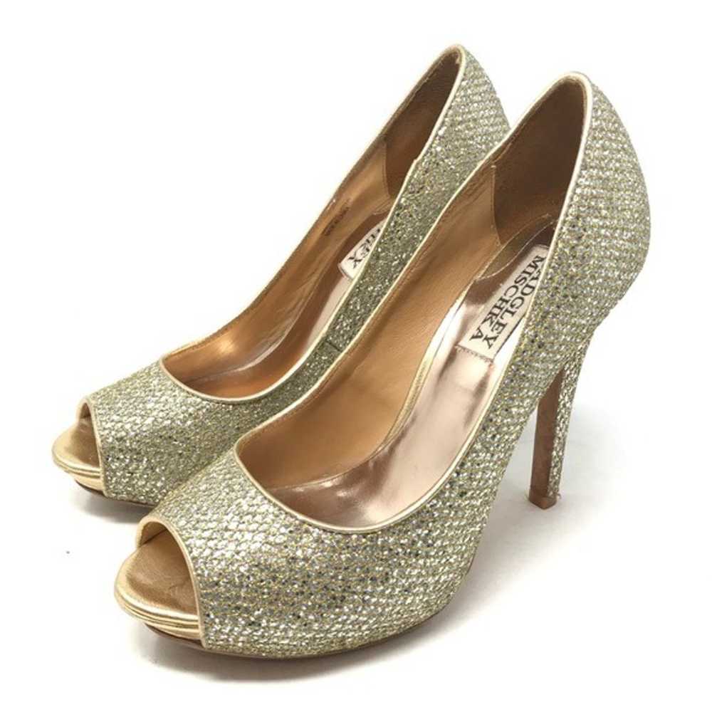 Badgley Mischka 6 Gold Humbie Pumps - image 6