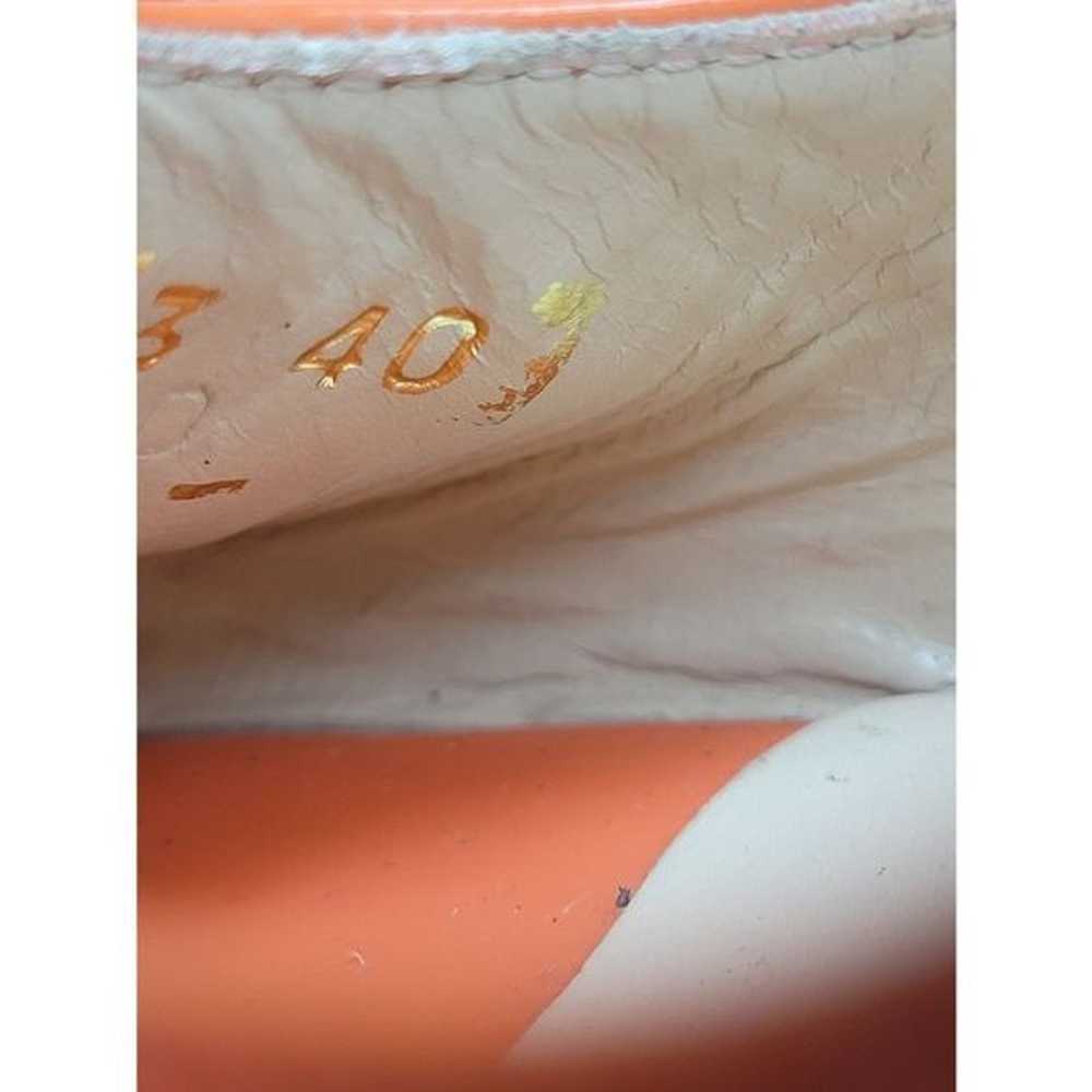 L.K. BENNETT Susie Orange Cork Patent Leather Des… - image 6