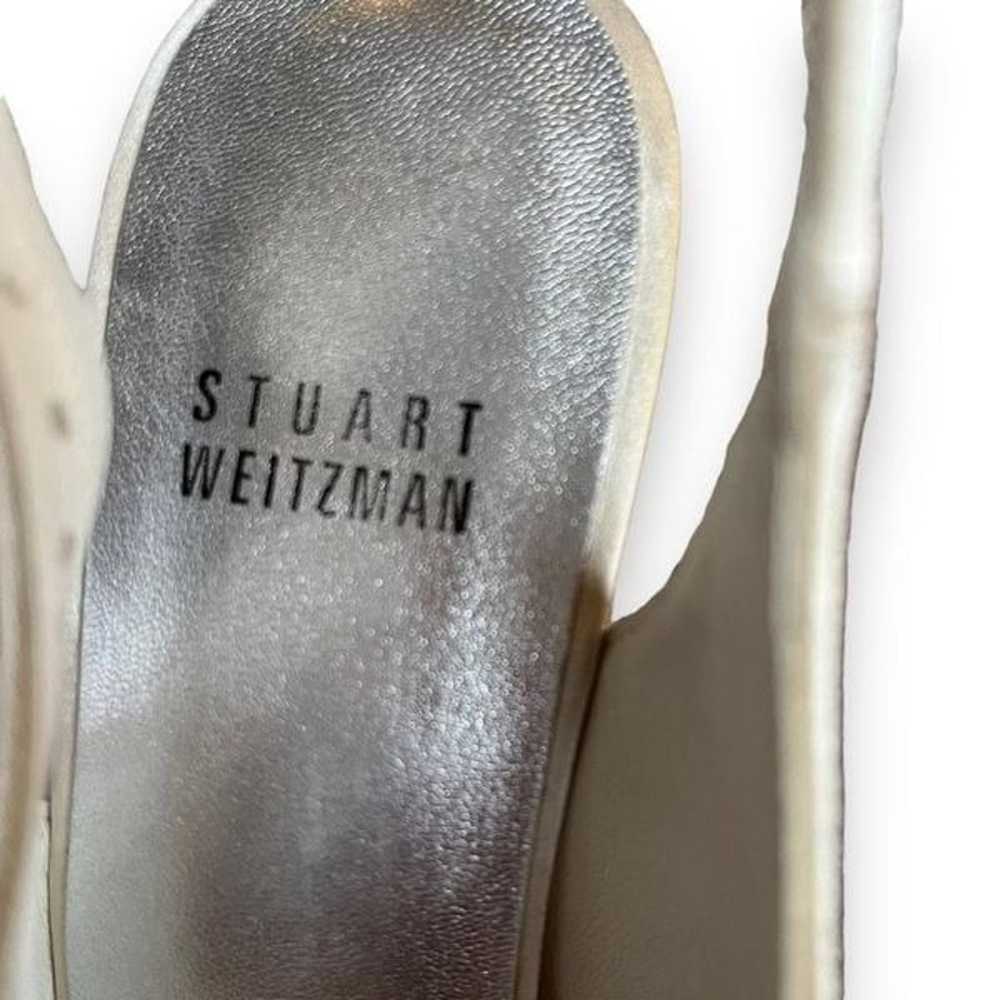 Stuart Weitzman Size 6.5 ivory satin bridal sling… - image 9