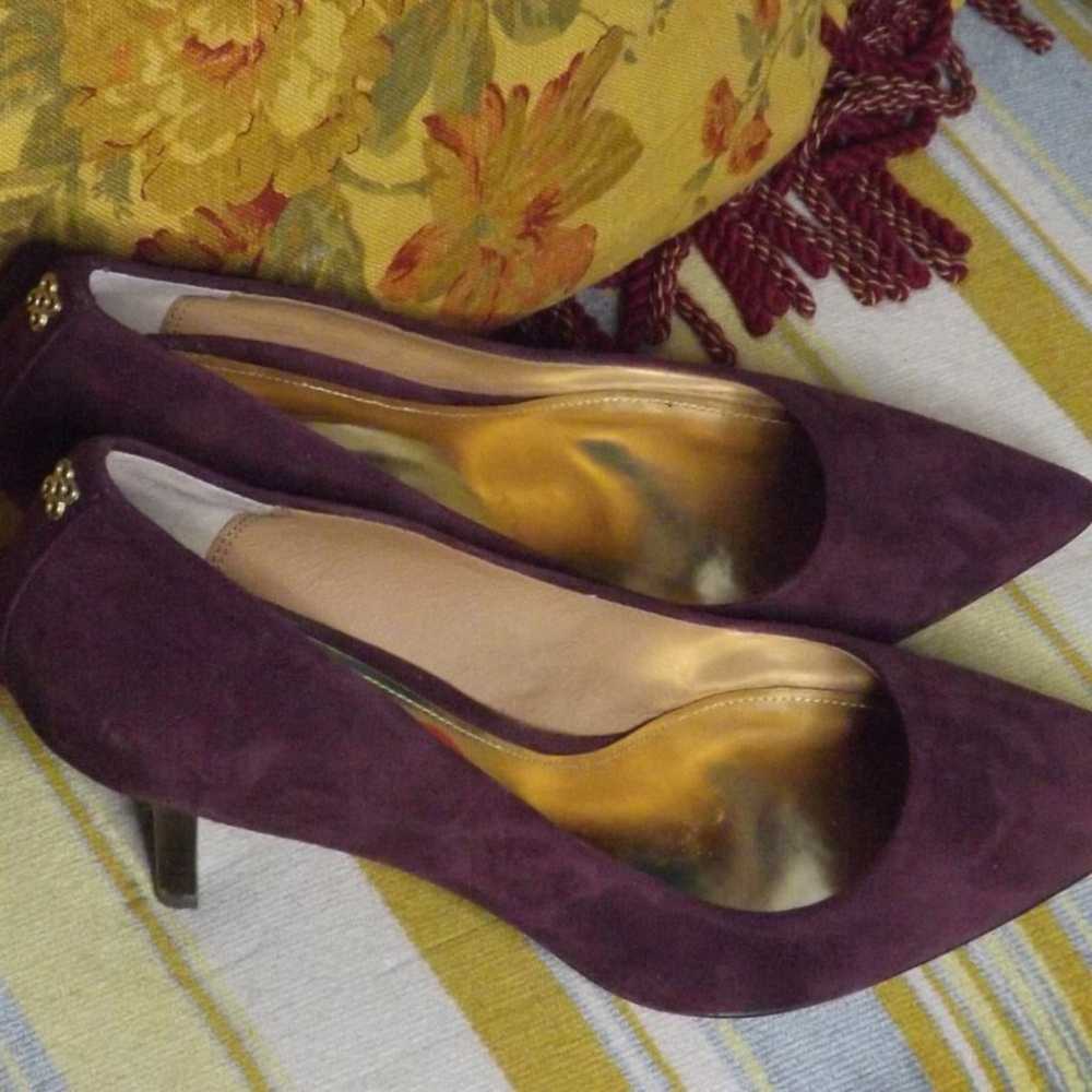 Purple Coach Suede Leather Pump Shoes 8.5 - image 2