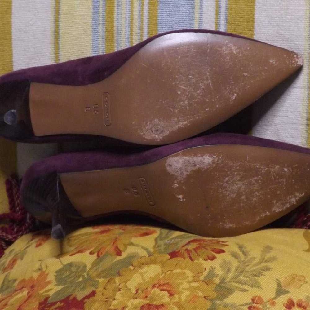 Purple Coach Suede Leather Pump Shoes 8.5 - image 4