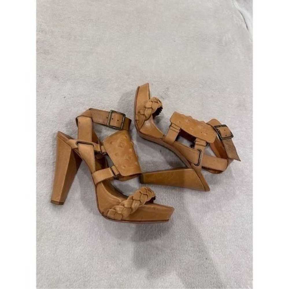 Tan leather heels women size 10 VERO CUOIO 5 inch… - image 1