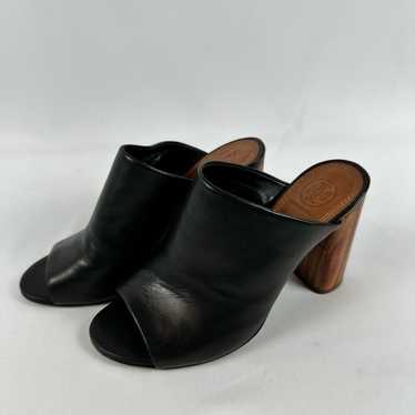 Womens Tory Burch Leather Raya Mule with Wooden C… - image 1