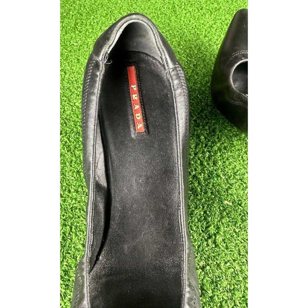 PRADA SPORT Black Leather Ruffle Embellishment Pu… - image 6
