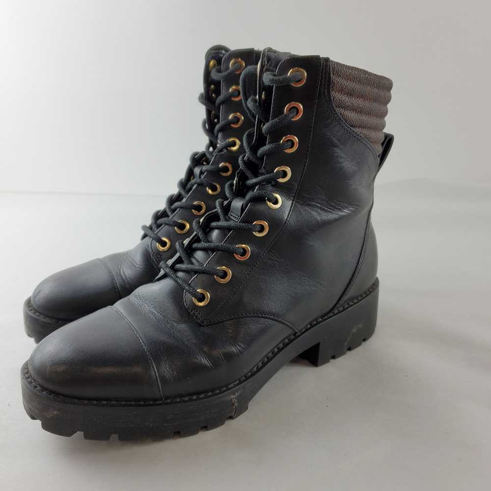 Michael Kors Leather Bastian Combat Boots Black 6 - image 3