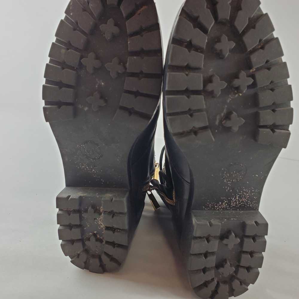 Michael Kors Leather Bastian Combat Boots Black 6 - image 5