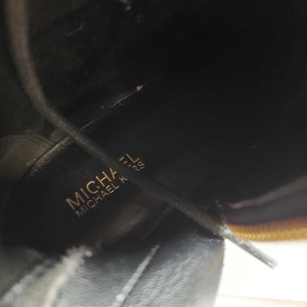 Michael Kors Leather Bastian Combat Boots Black 6 - image 6