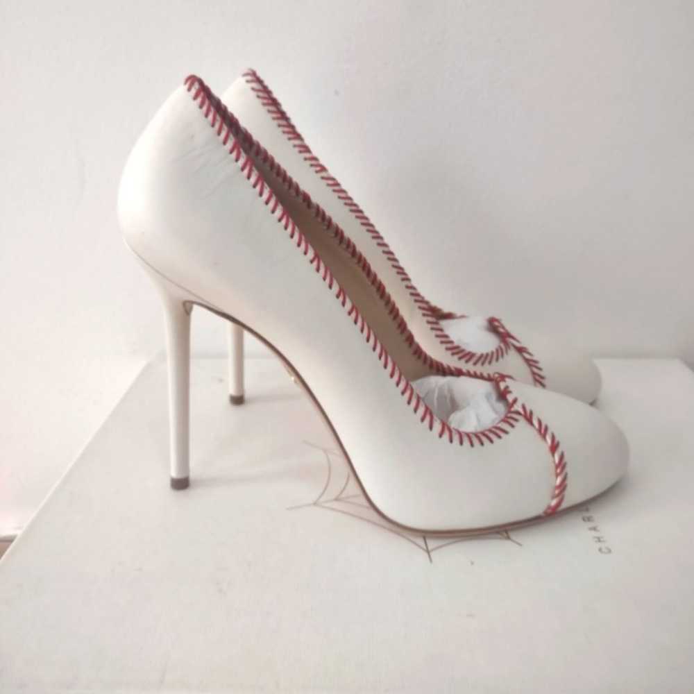 Charlotte Olympia "Home Run" Baseball cream and r… - image 4