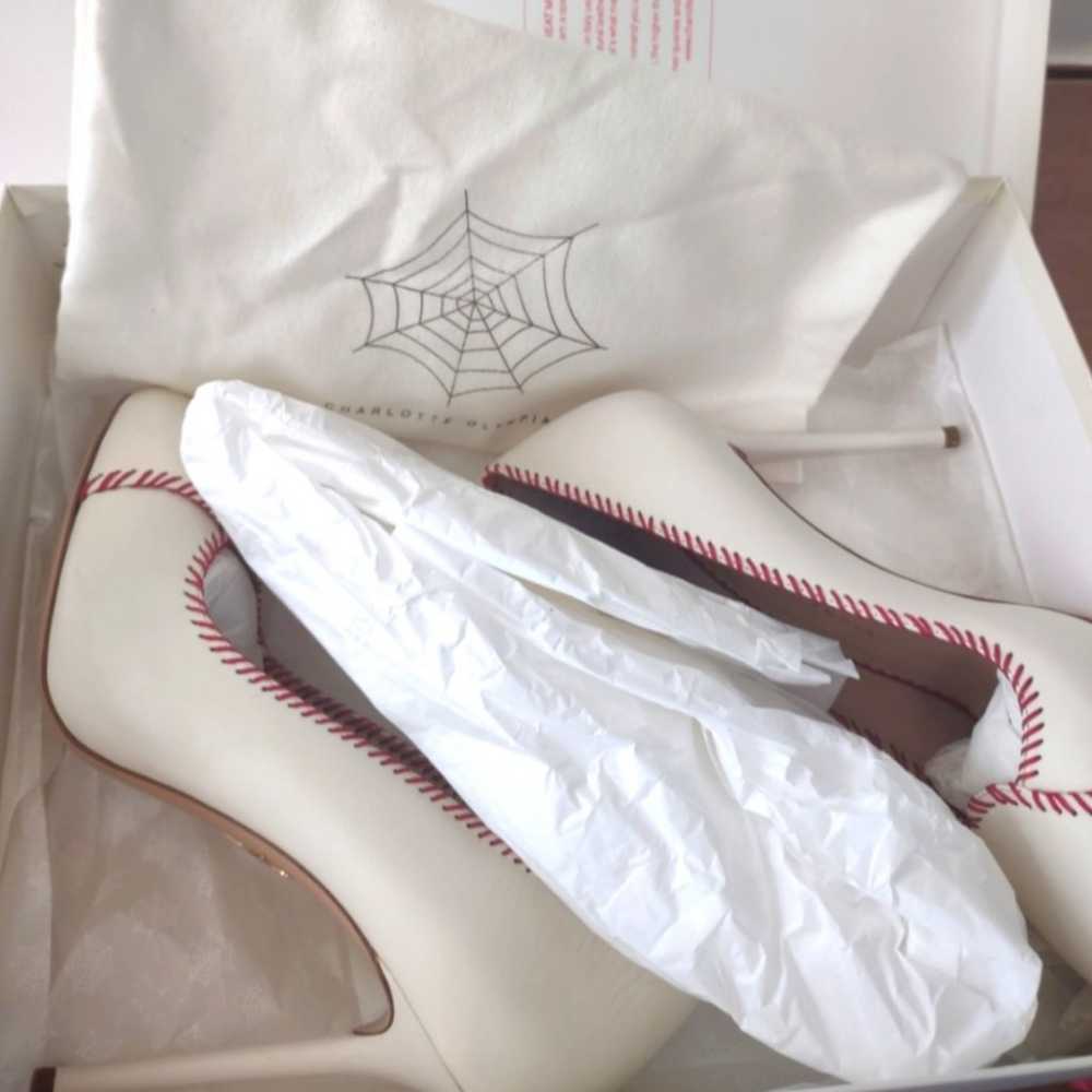 Charlotte Olympia "Home Run" Baseball cream and r… - image 9