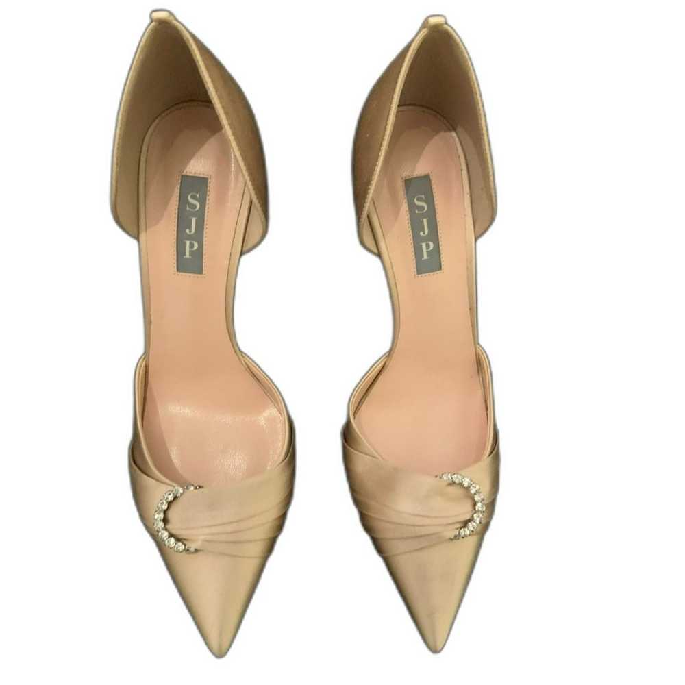 SJP by Sarah Jessica Parker Satin Gold Heels Size… - image 1