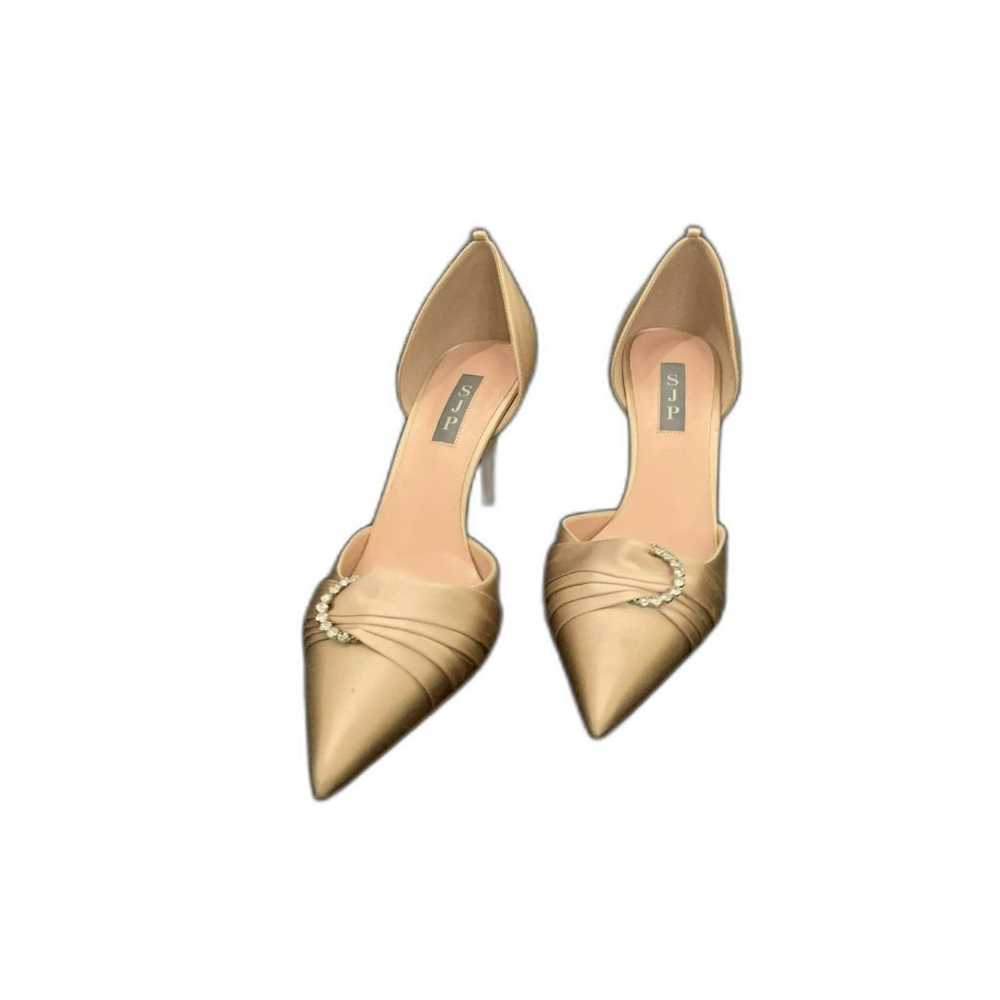 SJP by Sarah Jessica Parker Satin Gold Heels Size… - image 2