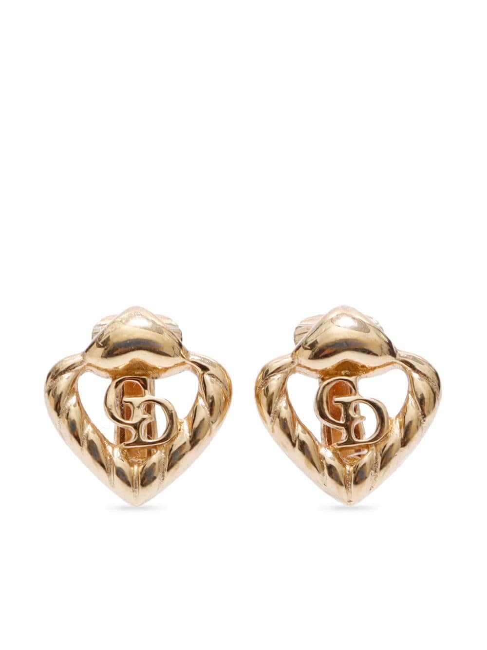 Christian Dior Pre-Owned CD heart clip-on earring… - image 1