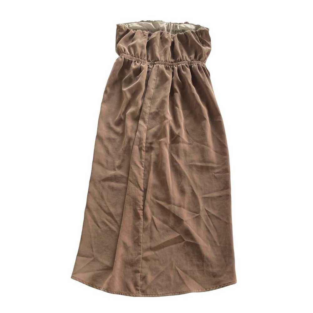 Lush Dress Women Small Brown Tan Strapless Faux W… - image 2
