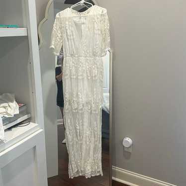 Off white floral lace dress