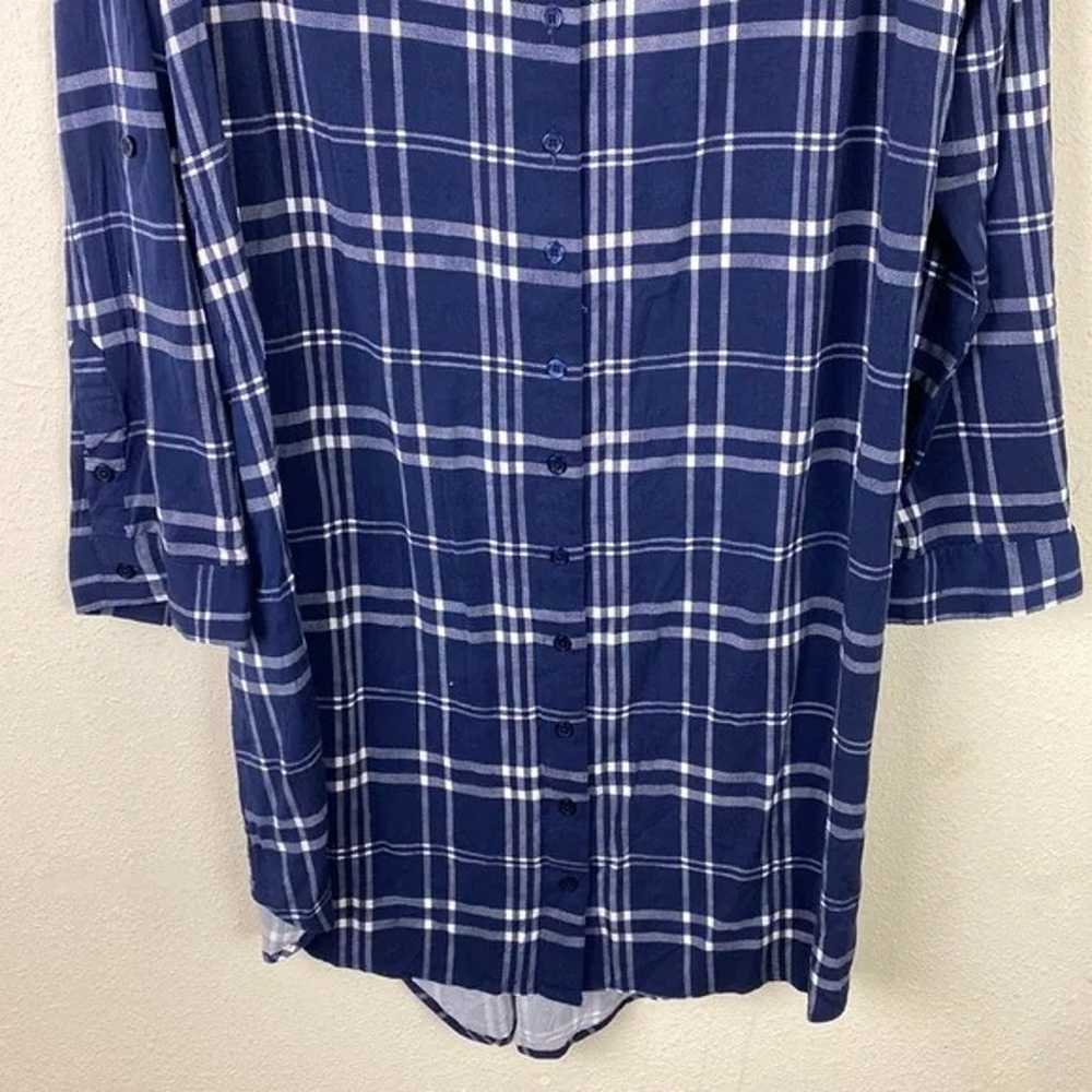 Torrid | Dark Blue Check Plaid Button Up Dress 2 … - image 3