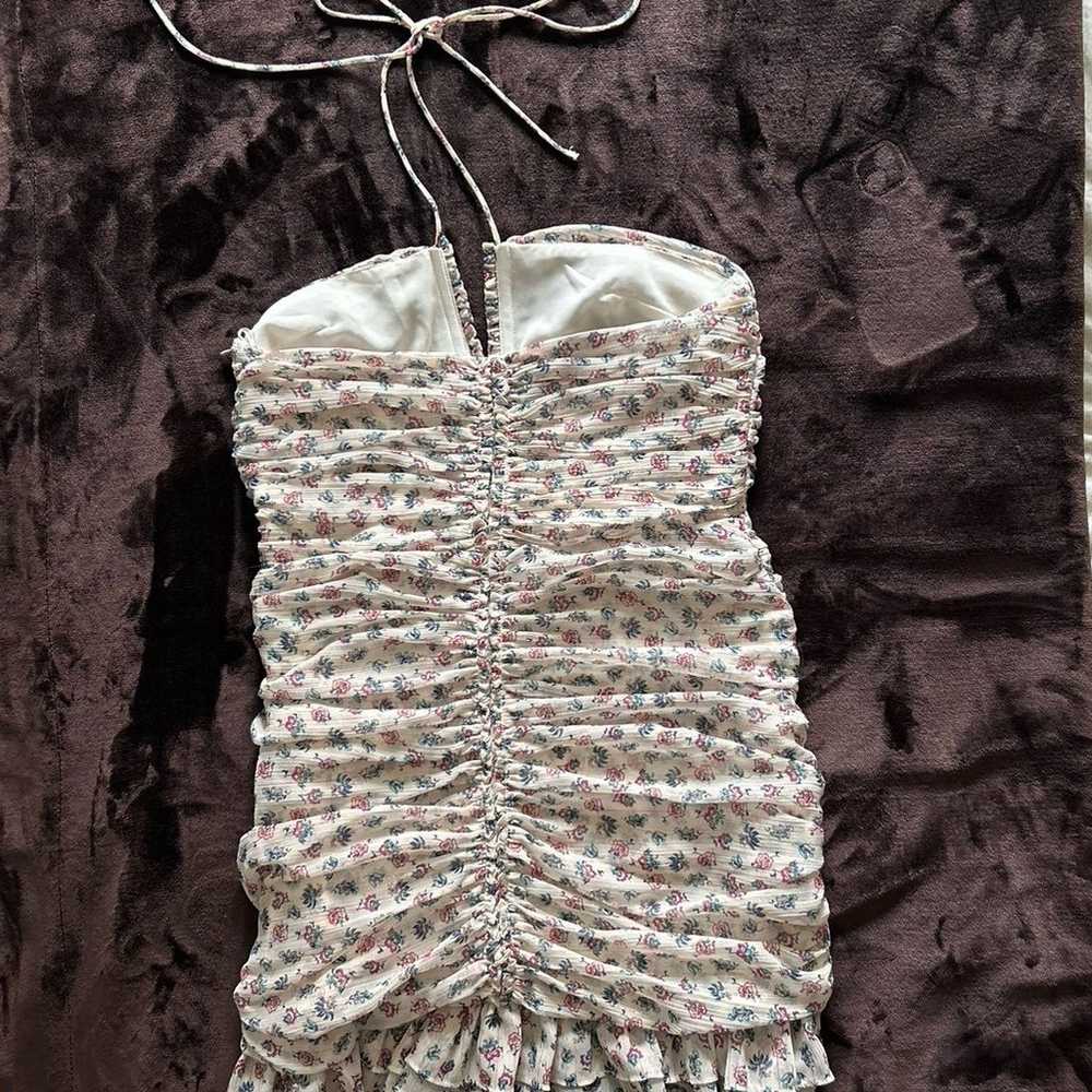 Zara metallic thread draped print dress size M - image 5