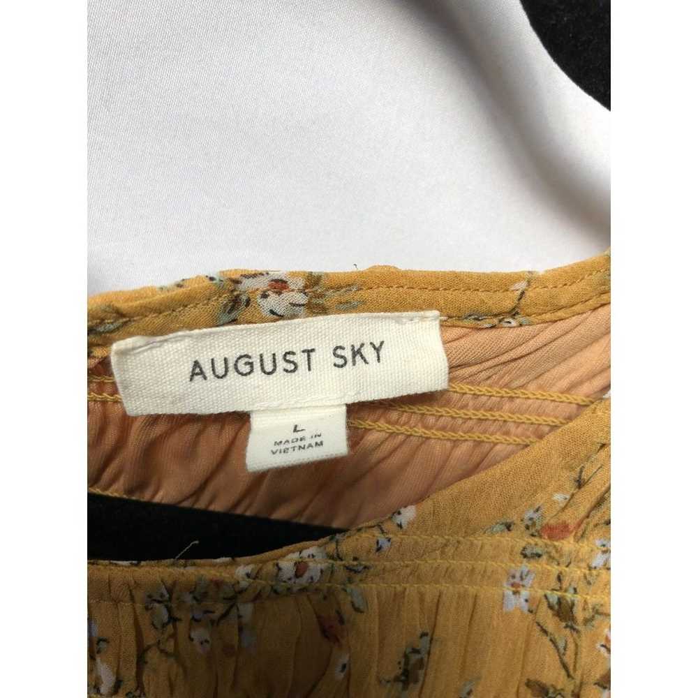August Sky Midi Dress Balloon Ruffled Sleeve Cuff… - image 4